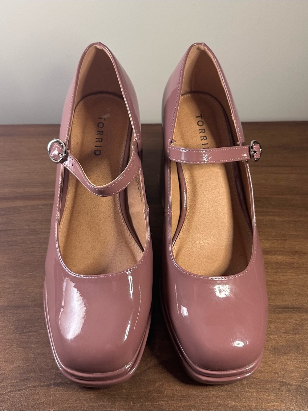 Torrid Double Platform Mary Jane Heels Chunky Rose Patent Size 9.5 WW - Picture 3 of 13